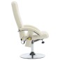 Massagesessel mit Fußhocker Cremeweiß Kunstleder Massagesessel mit Fußhocker Cremeweiß Kunstleder