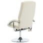 Massagesessel mit Fußhocker Cremeweiß Kunstleder Massagesessel mit Fußhocker Cremeweiß Kunstleder