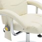 Massagesessel mit Fußhocker Cremeweiß Kunstleder Massagesessel mit Fußhocker Cremeweiß Kunstleder