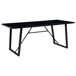 vidaXL Esstisch Schwarz 180 x 90 x 75 cm Hartglas
