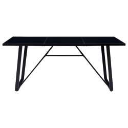 vidaXL Esstisch Schwarz 180 x 90 x 75 cm Hartglas