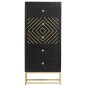 vidaXL Schubladenschrank Schwarz Golden 45x30x105cm Mangoholz vidaXL Schubladenschrank Schwarz Golden 45x30x105cm Mangoholz