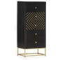 vidaXL Schubladenschrank Schwarz Golden 45x30x105cm Mangoholz vidaXL Schubladenschrank Schwarz Golden 45x30x105cm Mangoholz