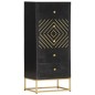 vidaXL Schubladenschrank Schwarz Golden 45x30x105cm Mangoholz vidaXL Schubladenschrank Schwarz Golden 45x30x105cm Mangoholz