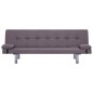 vidaXL Schlafsofa mit zwei Kissen Taupe Polyester vidaXL Schlafsofa mit zwei Kissen Taupe Polyester