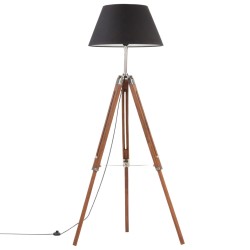 vidaXL Stativlampe Honigbraun und Schwarz Teak Massivholz 141 cm