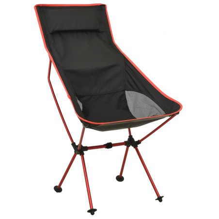 vidaXL Klappbarer Campingstuhl PVC und Aluminium Schwarz 