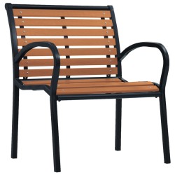 vidaXL Gartenstühle 2 Stk. Stahl und WPC Schwarz und Braun
