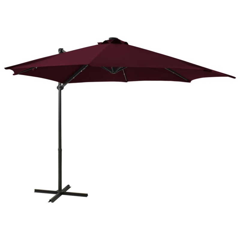 vidaXL Ampelschirm mit Mast und LED-Beleuchtung Bordeauxrot 300 cm vidaXL Ampelschirm mit Mast und LED-Beleuchtung Bordeauxrot 300 cm