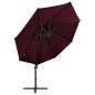 vidaXL Ampelschirm mit Mast und LED-Beleuchtung Bordeauxrot 300 cm vidaXL Ampelschirm mit Mast und LED-Beleuchtung Bordeauxrot 300 cm