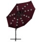 vidaXL Ampelschirm mit Mast und LED-Beleuchtung Bordeauxrot 300 cm vidaXL Ampelschirm mit Mast und LED-Beleuchtung Bordeauxrot 300 cm