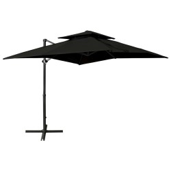 vidaXL Ampelschirm mit Lüftung 250x250 cm Schwarz