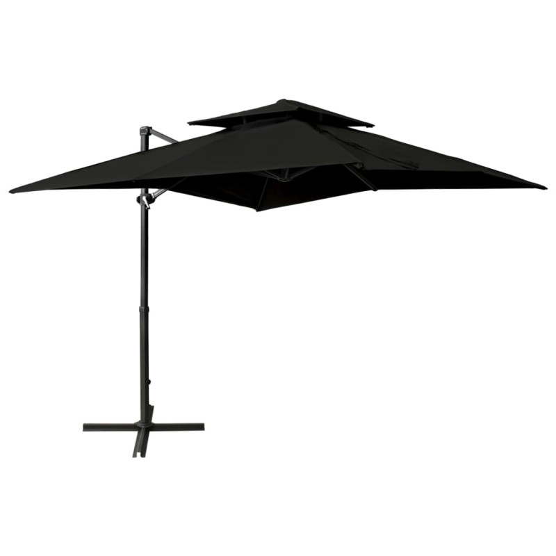 vidaXL Ampelschirm mit Lüftung 250x250 cm Schwarz vidaXL Ampelschirm mit Lüftung 250x250 cm Schwarz
