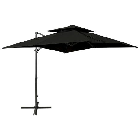 vidaXL Ampelschirm mit Lüftung 250x250 cm Schwarz