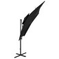 vidaXL Ampelschirm mit Lüftung 250x250 cm Schwarz vidaXL Ampelschirm mit Lüftung 250x250 cm Schwarz