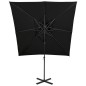 vidaXL Ampelschirm mit Lüftung 250x250 cm Schwarz vidaXL Ampelschirm mit Lüftung 250x250 cm Schwarz