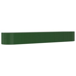 vidaXL Hochbeet Grün 554x100x68 cm Pulverbeschichteter Stahl