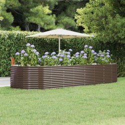 vidaXL Hochbeet Braun 367x140x68 cm Pulverbeschichteter Stahl