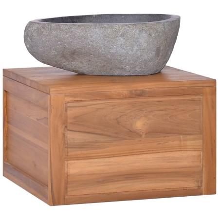 vidaXL Wand-Badschrank 45x45x30 cm Teak Massivholz 