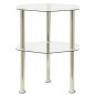 vidaXL Beistelltisch mit 2 Ablagen Transparent 38x38x50 cm Hartglas vidaXL Beistelltisch mit 2 Ablagen Transparent 38x38x50 cm Hartglas