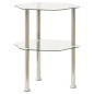 vidaXL Beistelltisch mit 2 Ablagen Transparent 38x38x50 cm Hartglas vidaXL Beistelltisch mit 2 Ablagen Transparent 38x38x50 cm Hartglas
