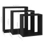 vidaXL Würfelregale 3 Stk. Schwarz MDF vidaXL Würfelregale 3 Stk. Schwarz MDF