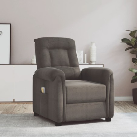 Massagesessel Dunkelgrau Mikrofasergewebe