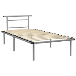 vidaXL Bettgestell Grau Metall 100x200 cm