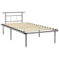 vidaXL Bettgestell Grau Metall 100x200 cm vidaXL Bettgestell Grau Metall 100x200 cm