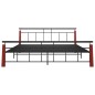 vidaXL Bettgestell Metall und Massivholz Eiche 200x200 cm vidaXL Bettgestell Metall und Massivholz Eiche 200x200 cm