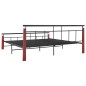 vidaXL Bettgestell Metall und Massivholz Eiche 200x200 cm vidaXL Bettgestell Metall und Massivholz Eiche 200x200 cm
