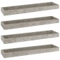 vidaXL Loggia Wandregale 4 Stk. Betongrau 60x15x4 cm MDF vidaXL Loggia Wandregale 4 Stk. Betongrau 60x15x4 cm MDF