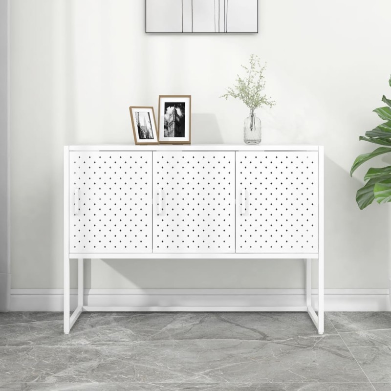 vidaXL Sideboard Weiß 105x35x75 cm Stahl vidaXL Sideboard Weiß 105x35x75 cm Stahl