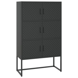 vidaXL Highboard Schwarz 80x35x135 cm Stahl 