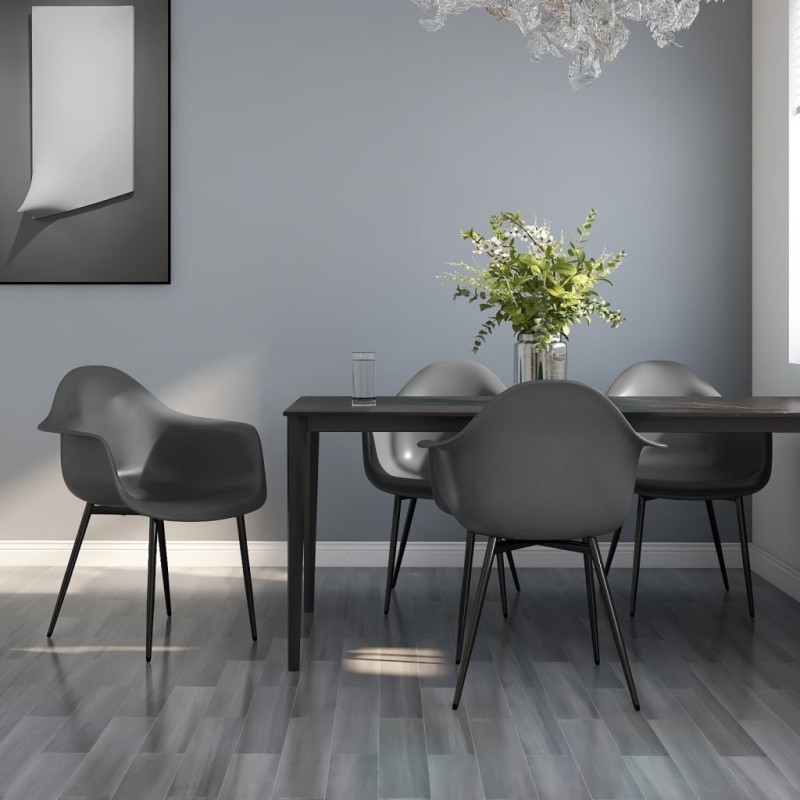 vidaXL Esszimmerstühle 4 Stk. Grau PP vidaXL Esszimmerstühle 4 Stk. Grau PP