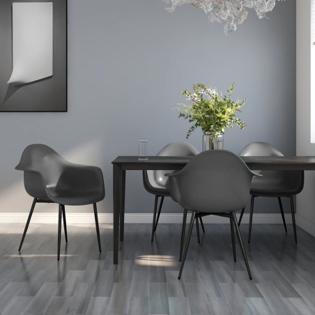 vidaXL Esszimmerstühle 4 Stk. Grau PP