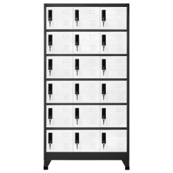 vidaXL Schließfachschrank Anthrazit und Weiß 90x40x180 cm Stahl