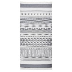 vidaXL Teppich Grau und Weiß 100x200 cm Baumwolle