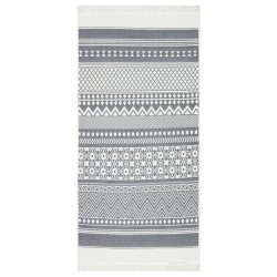 vidaXL Teppich Grau und Weiß 100x200 cm Baumwolle