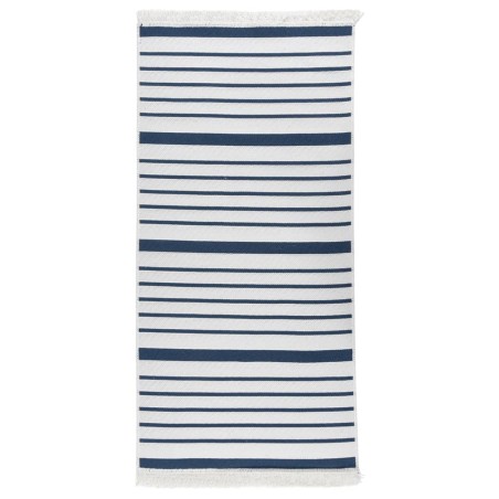 vidaXL Teppich Marineblau 100x200 cm Baumwolle
