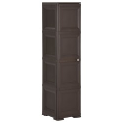 vidaXL Kunststoffschrank 40x43x164 cm Holzdesign Braun