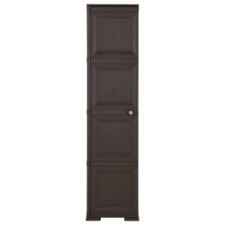 vidaXL Kunststoffschrank 40x43x164 cm Holzdesign Braun