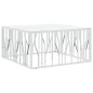vidaXL Couchtisch Silbern 100x100x50 cm Edelstahl und Glas vidaXL Couchtisch Silbern 100x100x50 cm Edelstahl und Glas