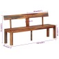 vidaXL Sitzbank mit Rückenlehne 160 cm Grau Massivholz Akazie vidaXL Sitzbank mit Rückenlehne 160 cm Grau Massivholz Akazie