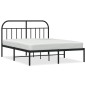 vidaXL Bettgestell mit Kopfteil Metall Schwarz 150x200 cm vidaXL Bettgestell mit Kopfteil Metall Schwarz 150x200 cm
