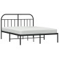 vidaXL Bettgestell mit Kopfteil Metall Schwarz 150x200 cm vidaXL Bettgestell mit Kopfteil Metall Schwarz 150x200 cm