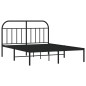 vidaXL Bettgestell mit Kopfteil Metall Schwarz 150x200 cm vidaXL Bettgestell mit Kopfteil Metall Schwarz 150x200 cm