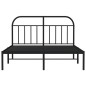 vidaXL Bettgestell mit Kopfteil Metall Schwarz 150x200 cm vidaXL Bettgestell mit Kopfteil Metall Schwarz 150x200 cm