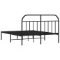 vidaXL Bettgestell mit Kopfteil Metall Schwarz 150x200 cm vidaXL Bettgestell mit Kopfteil Metall Schwarz 150x200 cm