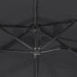vidaXL Doppelsonnenschirm mit LEDs Schwarz 316x240 cm vidaXL Doppelsonnenschirm mit LEDs Schwarz 316x240 cm